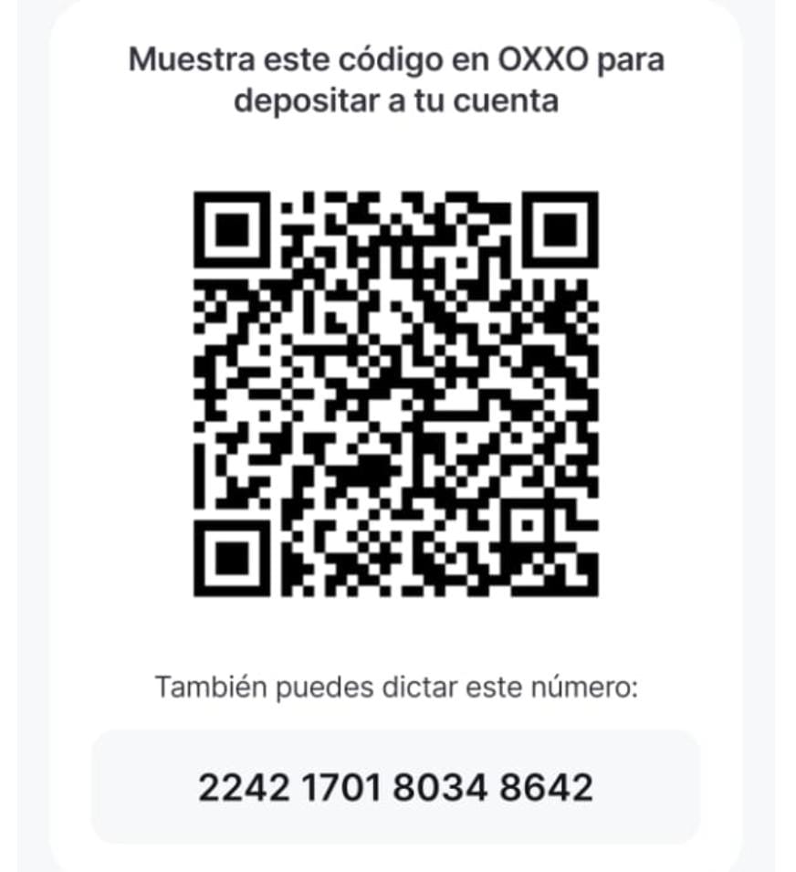 Código QR Spin by OXXO para depósito